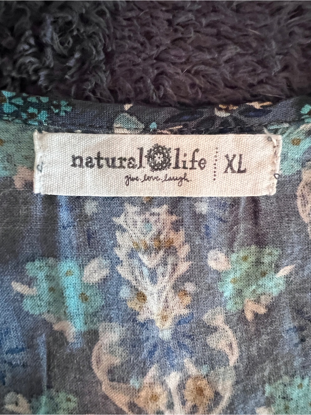 NATURAL LIFE Navy Floral Sundress with Pink & Green Accents - Picture 3 of 3